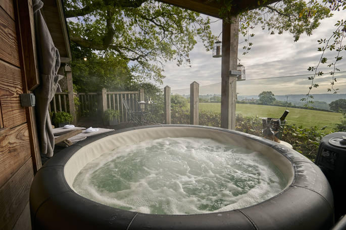 Oakdown Treehouse - view from the hot tub, Colerne, Wiltshire