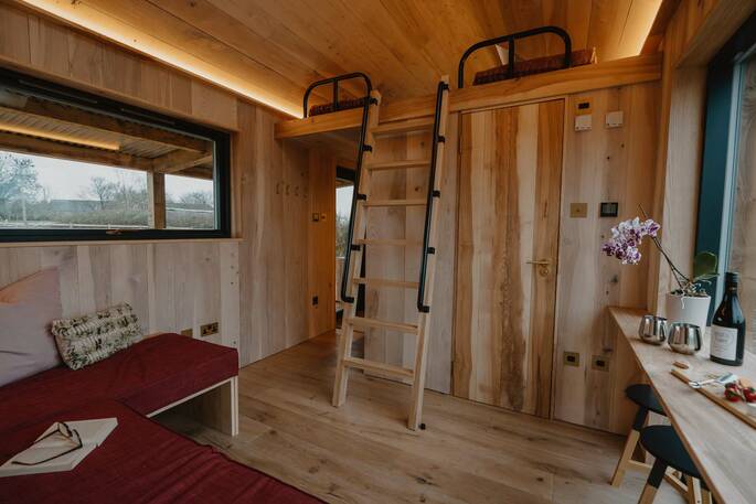 Ladder up to the mezzanine