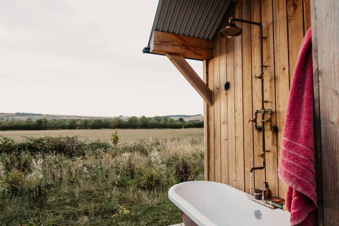 View from the outdoor bath tub