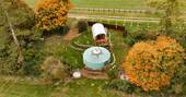 Aerial view of the yurt
