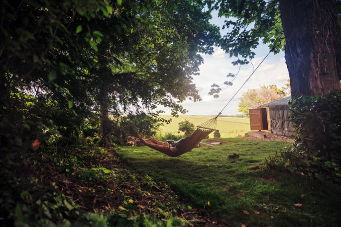 Solstice Yurt hammock, Winterbourne Stoke, Salisbury, Wiltshire