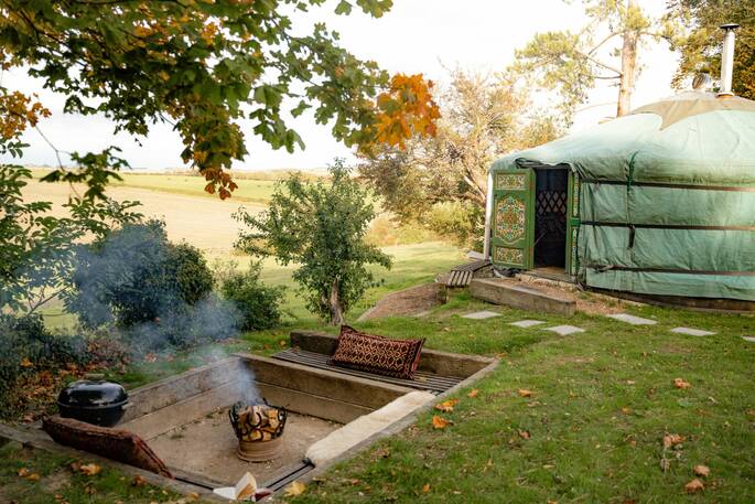Yurt and firepit