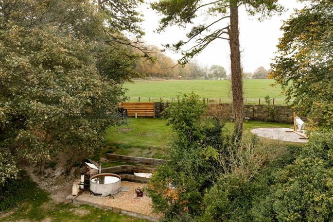 Aerial shot of the garden