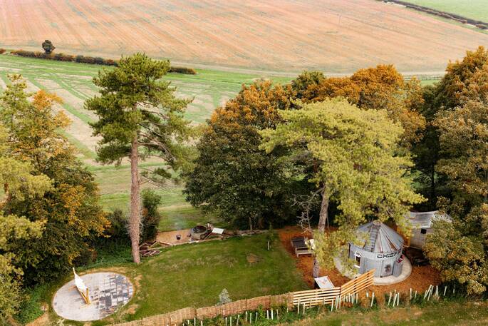 Aerial shot of the site
