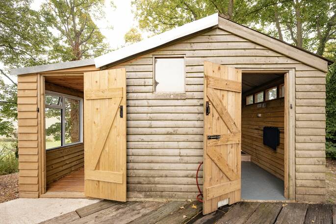 Bathroom and kitchen hut exterior