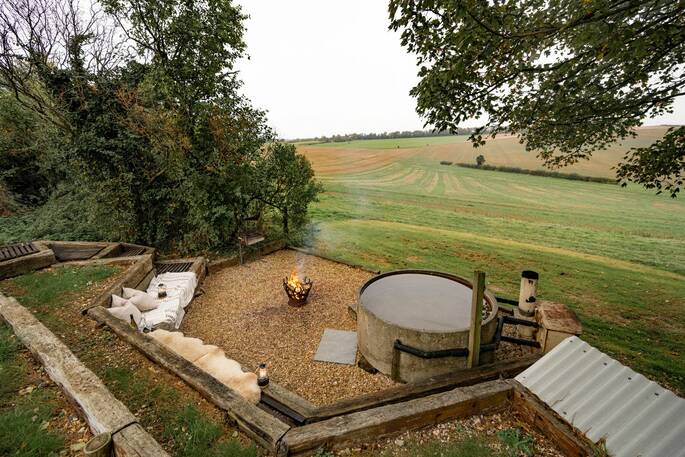 Hot tub and firepit