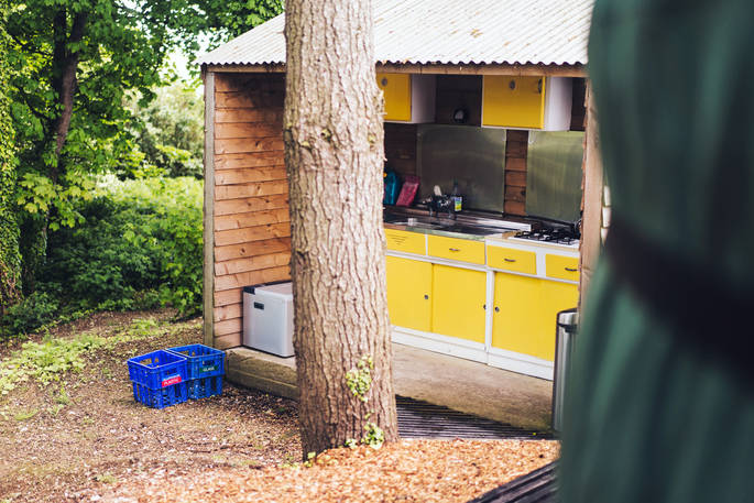 Stonehenge Yurt outdoor kitchen, Winterbourne Stoke, Salisbury, Wiltshire