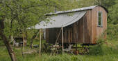 Joan's Hut Shepherd's hut exterior, Stourport on seven, Worcestershire, England,,,