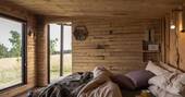 Kind size bed in the bedroom