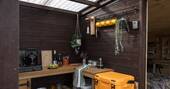 Outdoor covered camp kitchen