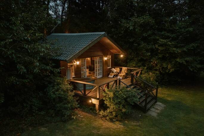 Cabin at night