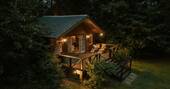 Cabin at night