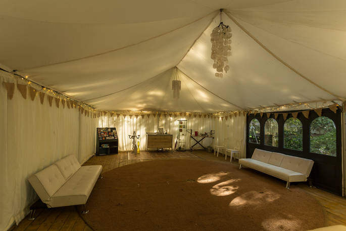 Cosy communal tent at Jollydays in Yorkshire