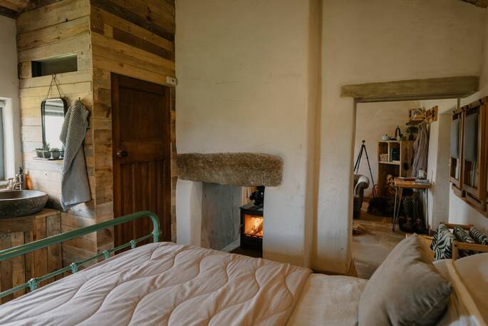 Bedroom and bathroom