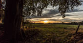 Beautiful sunset in the countryside surrounding North Star Club in Yorkshire
