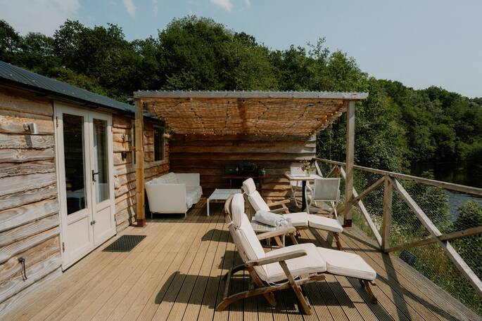 Decking with river view