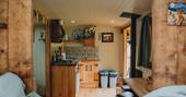Woodman's Hut shepherds hut - from the bed, Whitby, North Yorkshire