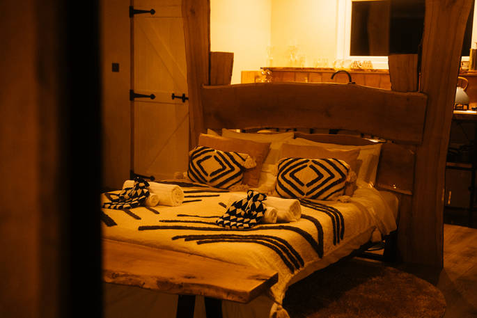 Brook cabin - bed, The Lazy T, Old Byland, York, Yorkshire