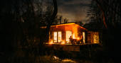 Brook cabin firepit, The Lazy T, Old Byland, York, Yorkshire
