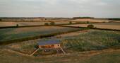 Aerial view of the Straw Shed
