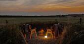Firepit area in the evening