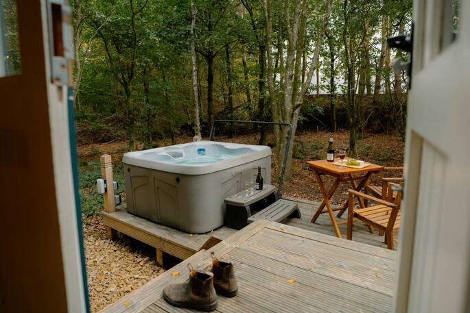 Hot tub from the window