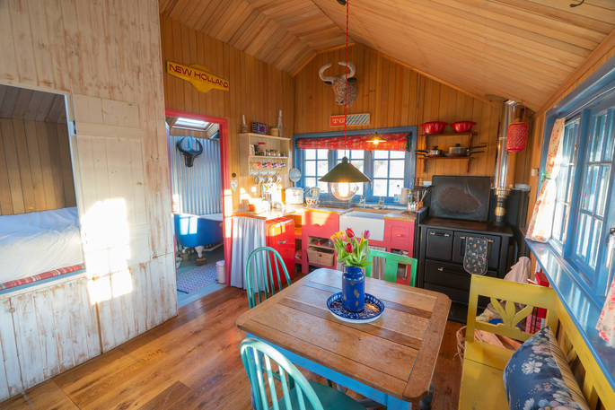 Barley Bothy interior, Boutique Farm Bothies at Huntly, Aberdeenshire