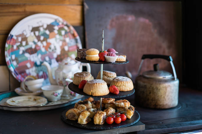 The Sheep Shed afternoon tea scones, Boutique Farm Bothies at Huntly, Aberdeenshire