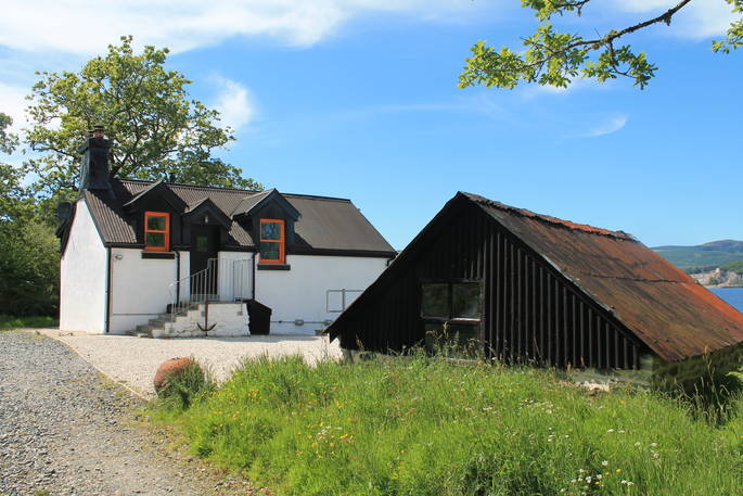 exterior of the boathouse