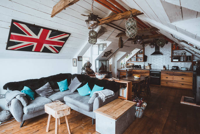 The Douglas Boathouse cabin living room, Argyll & Bute, Scotland