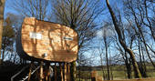 Exterior view of Brocklock Treehouse, Dumfries and Galloway