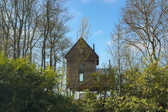 Exterior through the trees