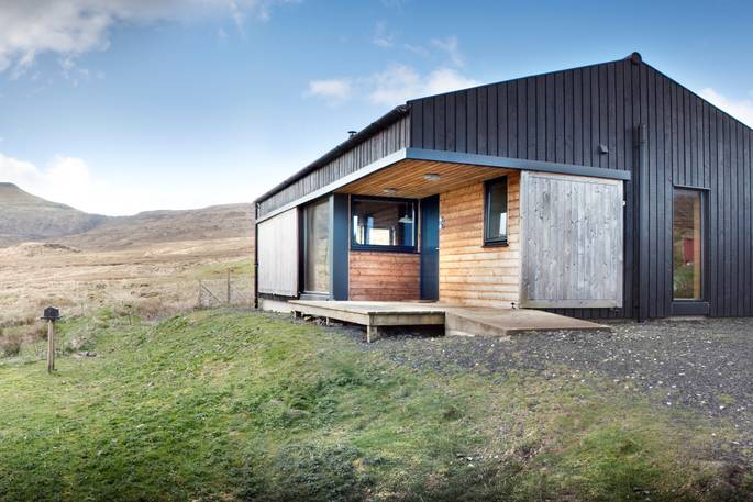Black Shed cabin exterior, Highland, Scotland - James Ross Photography