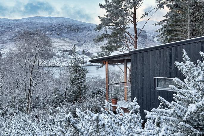 Pine Marten Cabin - snow time, Ullapool, Highland, Scotland