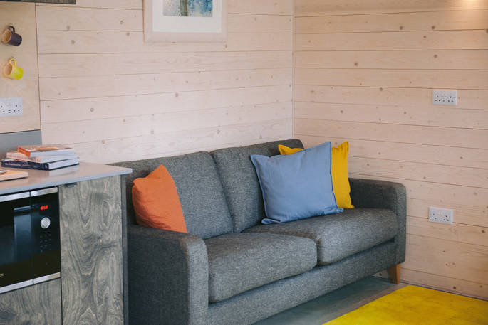 Pine Marten Cabin - sofa, Ullapool, Highland, Scotland