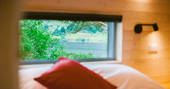 Red Squirrel Cabin - view from the bed, Ullapool, Highland, Scotland