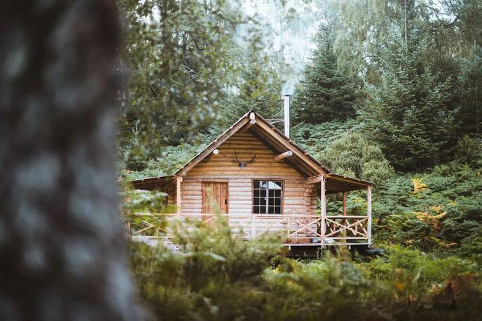 Front exterior with the wood burner on