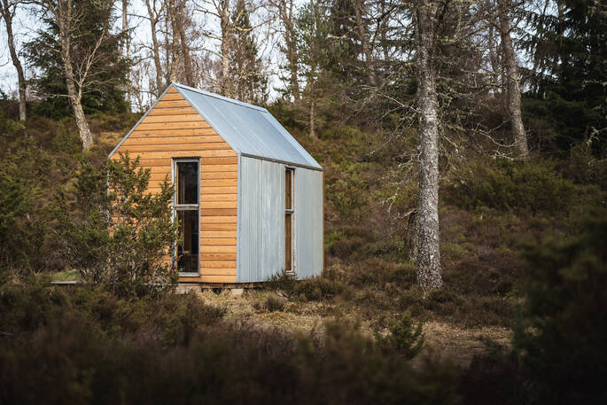 The Bothy Project exterior, near Aviemore, Highland, Scotland