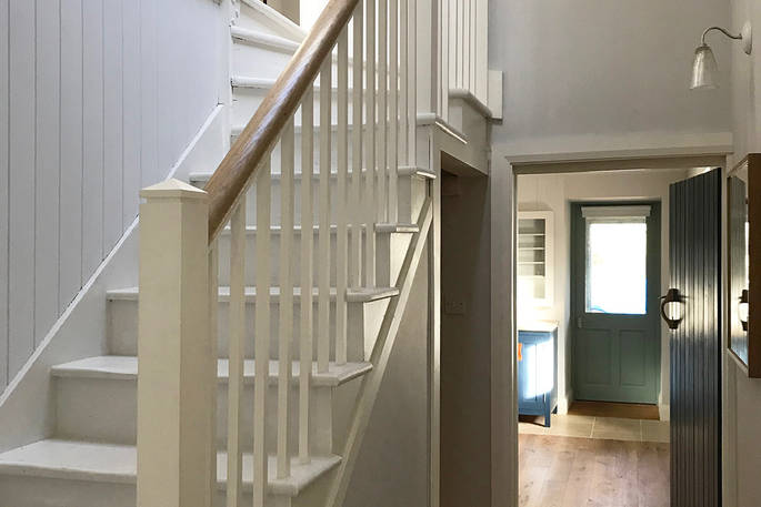Cose Farmhouse cottage stairs, Nairn, Highland, Scotland