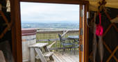 view from the bedroom Heather Yurt, Alexander House, Auchterarder, Perth & Kinross, Scotland