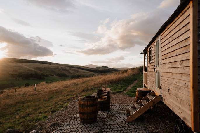 Bruadar Shepherd's hut, By Alyth, Perth & Kinross, Scotland - view
