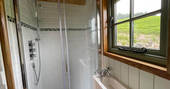 Bruadar Shepherd's hut shower, Perth & Kinross, Scotland