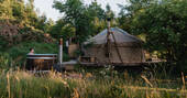 hot tub and yurt