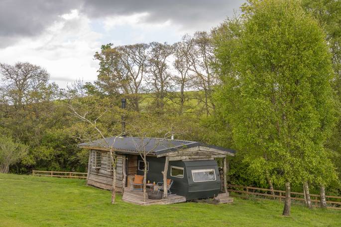 Fishing Hut cabin - exterior, Lauder, Scottish Borders, Scotland