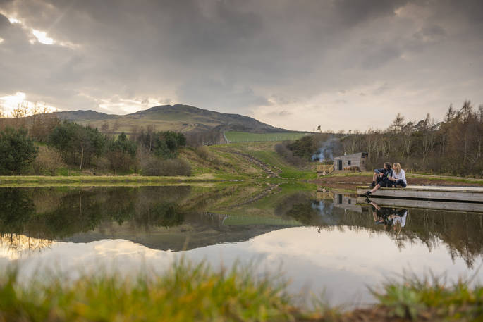 Tiny Home Borders cabin - lake, Hallrule Farms, Bonchester Bridge, Hawick, Scottish Borders, Scotland