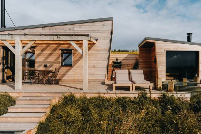 Decking and sun loungers