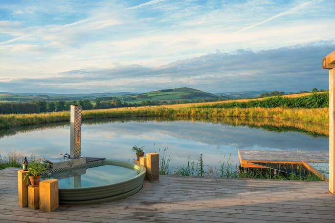 Hot tub and pond view