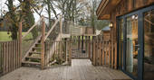 Flycatcher Treehouse balcony and bridge at Doune, Stirling, Scotland