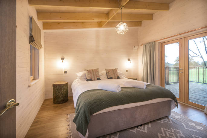 Flycatcher Treehouse bedroom at Doune, Stirling, Scotland