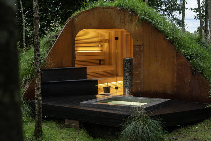 Flycatcher Treehouse sauna at Doune, Stirling, Scotland